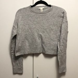 Grey Cropped Crewneck